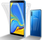 Cadorabo Hoesje geschikt voor Samsung Galaxy A7 2018 in TRANSPARANT - 360° Full Body Case Cover Beschermhoes Voor- en achterbescherming, all-round bescherming met displaybescherming