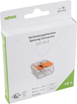 WAGO® Pince de connexion 2 voies jusqu'à 4 mm² - 211-412 - 16 pièces sous blister