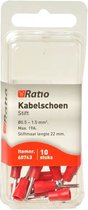 Ratio® Kabelschoen Stift 12mm 0,5-1,5mm² - Pen - Rood - 10st in blister