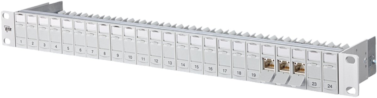 Metz Connect 130B11P0-E 24 poorten Netwerkpatchpaneel 483 mm (19) CAT 6A 1 HE Grijs Ingericht
