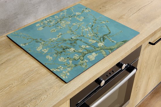 Inductiebeschermer - Amandelbloesem - 60x52 cm - Inductiebeschermer - Inductie Afdekplaat Kookplaat - Inductie Mat - Anti-Slip - Keuken Decoratie - Keuken Accessoires