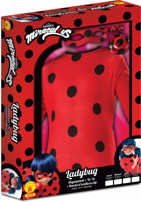 Geschenkdoos Verkleedpak Ladybug 5-delig Maat 90-104