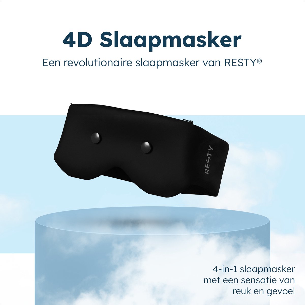 Resty® 4-in-1 Slaapmasker – 100% Lichtdicht – Koelen/Verwarmen/Aromatherapie – 3 Inzetstukken – Comfortabele 4D-pasvorm — afbeelding 5
