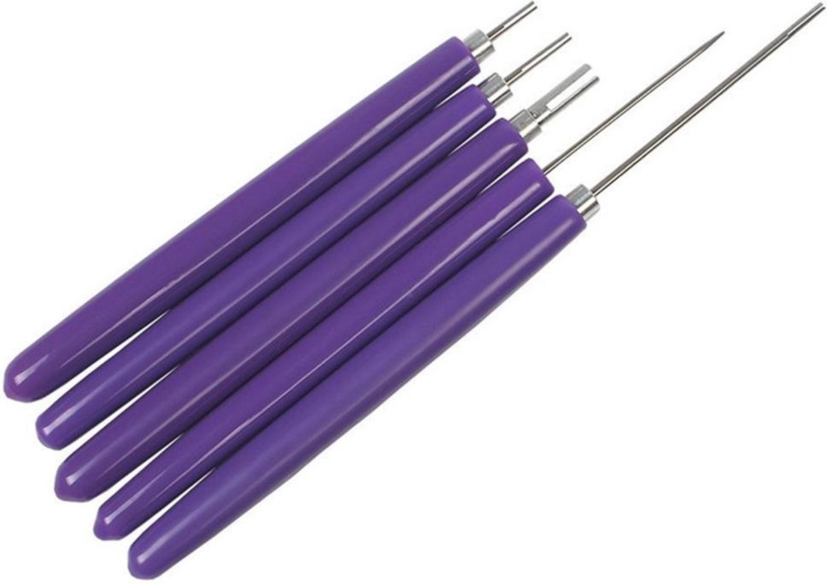 Quilling gereedschap - set met 4x rolpen en 1x priem - Tools voor filigraan papierkunst — afbeelding 2