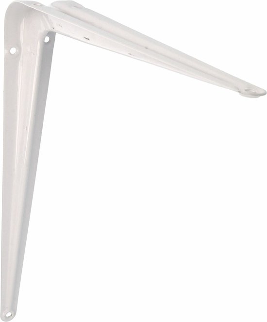 AMIG Support d'étagère/support d'étagère en métal - 4x - laqué blanc - H350 x L300 mm
