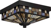 Bohemian Plafondlamp - Steady Lighting - Glas - Bohemian - E27 - L: Cm - Voor Buiten - Woonkamer - Eetkamer - Brons