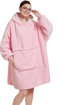 JAXY Hoodie Deken - Snuggie - Snuggle Hoodie - Fleece Deken Met Mouwen - Hoodie Blanket - Roze