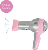 Klein Toys Braun kapsalon met haardroger - incl. stylingaccessoires en ventilator met koude-lucht-mechanisme - roze grijs