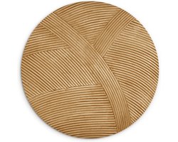 WallCircle® Wandcirkel 90 x 90 cm - Muurcirkel Structuur - Natuur - Rotan Kunst - Natuurlijk Modern - Muurdecoratie woonkamer - Wanddecoratie slaapkamer - Kamer decoratie accessoires - Ronde schilderijen - Woonaccessoires cirkel binnen