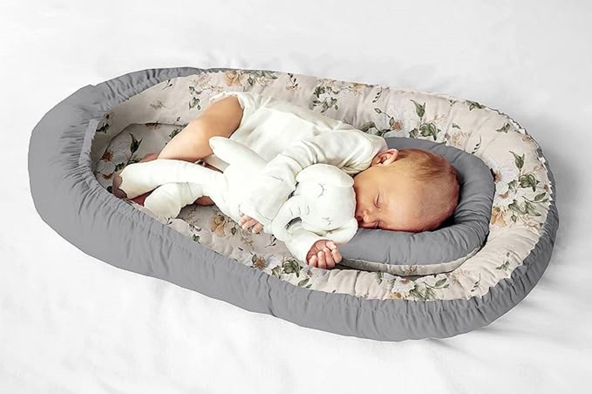 Baby Cocoon Bumper Reiswieg 100% katoen Anti-allergisch - babynestje \ Warm nest baby 80 x 70 centimetres
