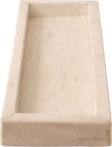 WinQ! - Schaal Marmer wit - Rechthoekig 35x13cm - met dikke rand 3,5cm hoog