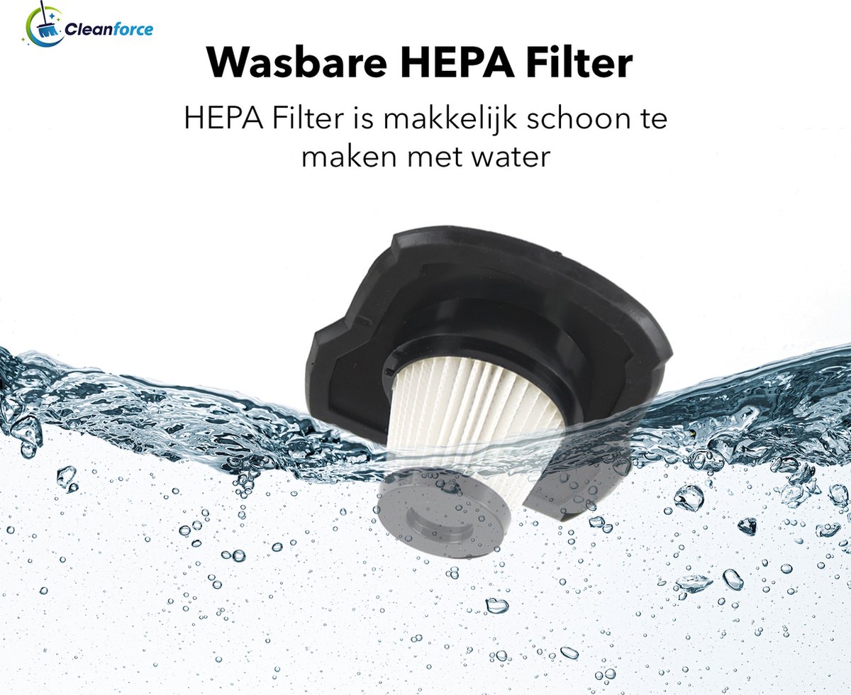 Cleanforce HEPA filter set voor Kruimelzuiger Pro Wit - afbeelding 2