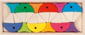 Goki Evolution: Sorteerspel: VISSEN 34x14x3cm, kleuren en vormen sorteren, 24-delig, hout, 2+