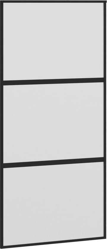 vidaXL-Schuifdeur-102,5x205-cm-gehard-glas-en-aluminium-zwart