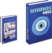 Opberg boek - Mykonos Muse - Blauw - Opbergbox - Opbergdoos - Decoratie woonkamer - Boeken - Nep boek - Opbergboek