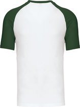 SportT-shirt Heren M Kariban Ronde hals Korte mouw White / Forest Green 100% Katoen