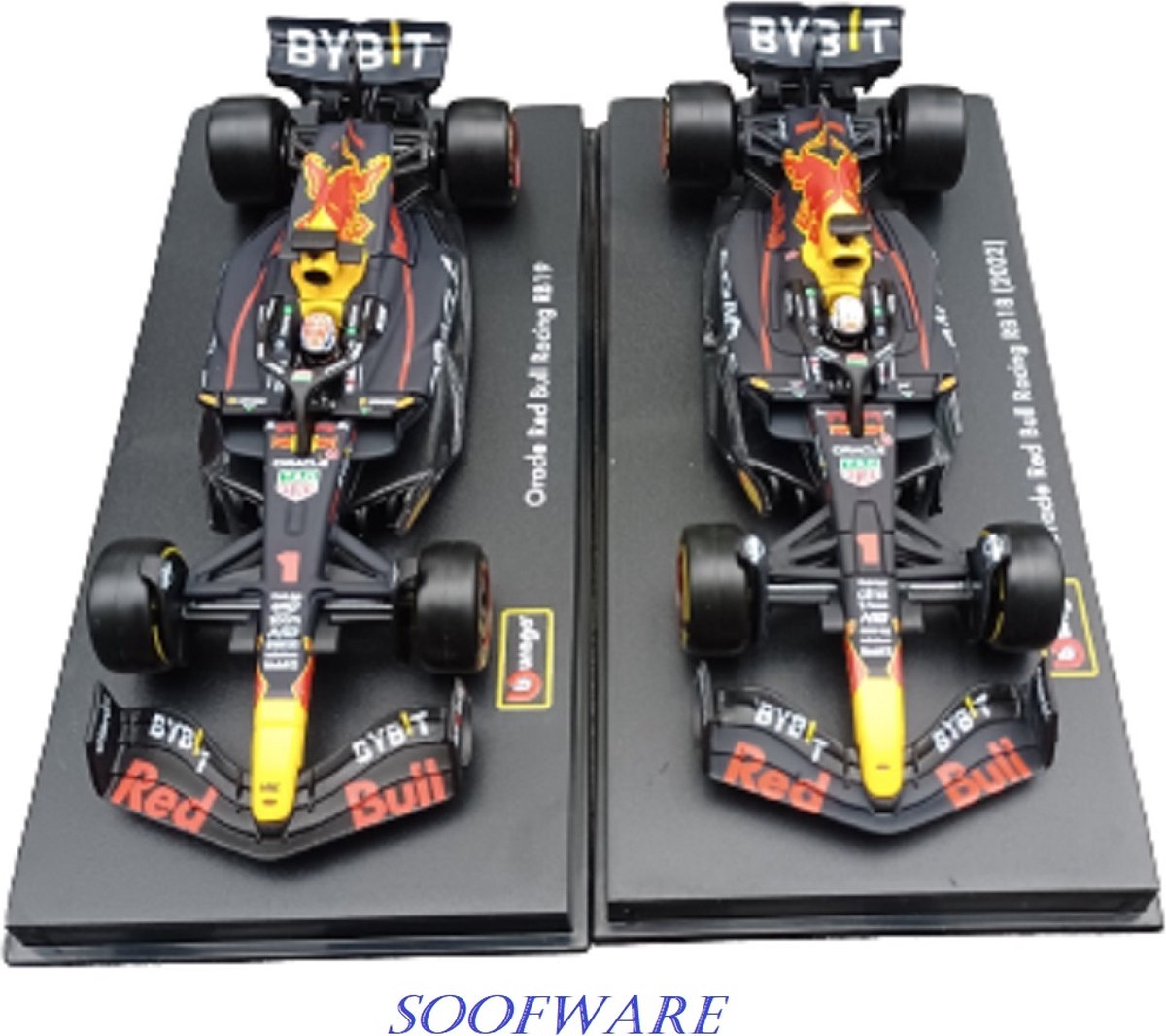 Nouveau - Burago - Set F1 - Red Bull Racing - RB18 et RB19 - #1 Max  Verstappen 
