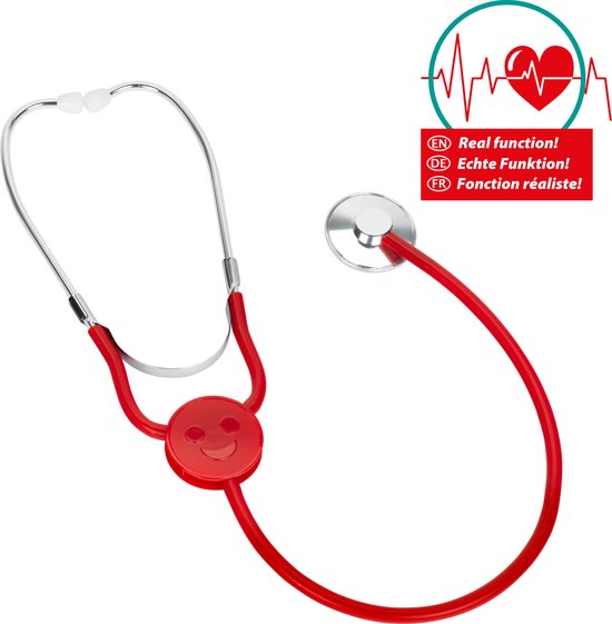 Klein Toys stethoscoop - versterkt geluid van hartslag en ademhaling - 16x2x63 cm - rood - Klein