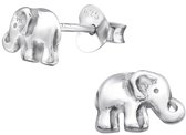 Joy|S - Zilveren olifant oorbellen - 8 x 5 mm - geoxideerd