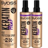 Syoss Keratin Protection thermique Hair Spray - 2 x 200 ml - Double contrôle des frisottis