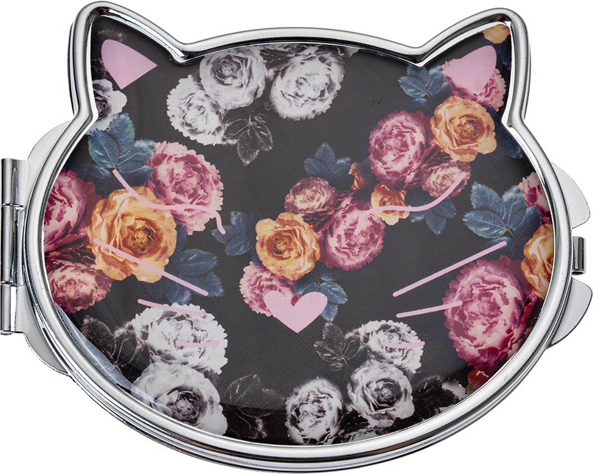 Goedkoopste Clayre & Eef Handspiegel Kat 6x8 cm Zwart Polyresin