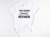 Lykke The Legend Has Retired| Pensioen | Unisex T-shirt | Retired Dames |Retired Heren| Wit |Maat L