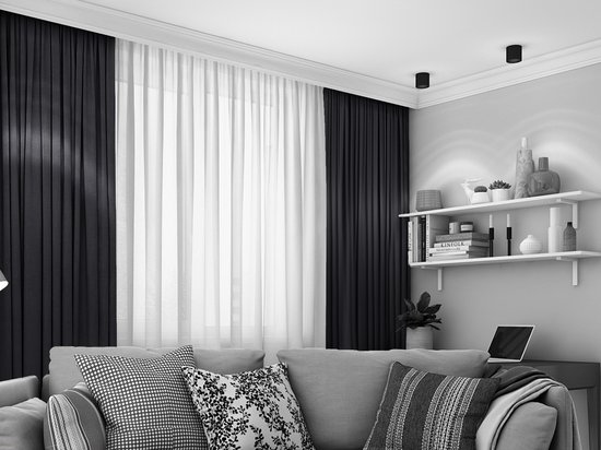 Maroyathome – LEMONI luxe serie – gordijn met plooiband – verduisterend – kant-en-klaar – 300 x 250 cm (b x h) – antraciet