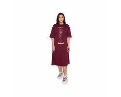 Ibramani Oversized Made With Love T-Shirt Maroon - Loungewear Dress - Dames T-shirt Jurk - Zomer T-Shirt - Oversized T-Shirt - Premium Katoen - Dames Kleding