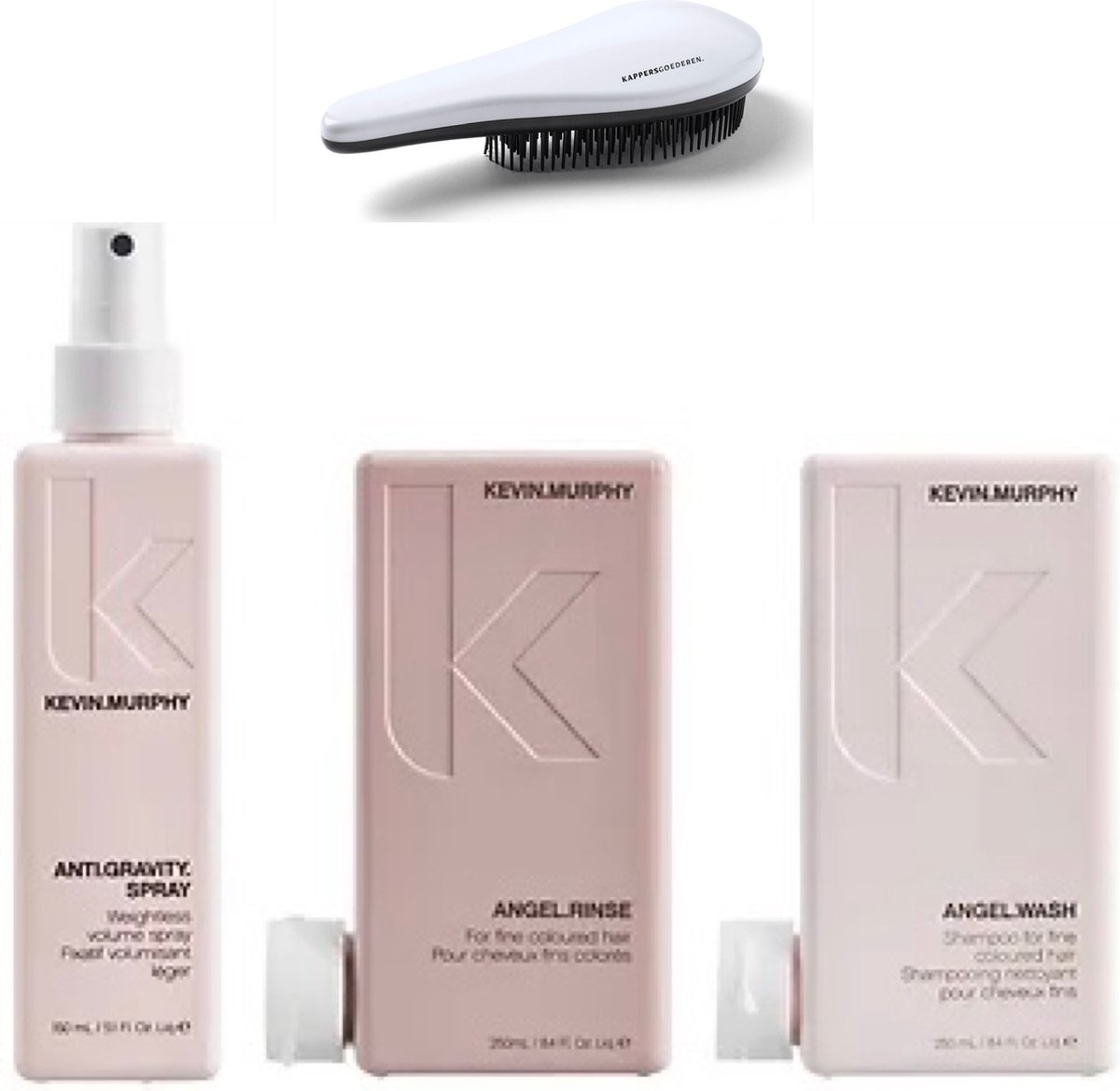 Kevin Murphy - Angel Set - Angel Wash + Rinse + Anti Gravity Spray + KG Ontwarborstel - Kevin.Murphy Giftset - Angel.Wash - Angel.Rinse - Anti.Gravity Pakket