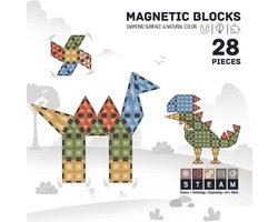 Roosly Magnetisch Speelgoed - Magnetic Tiles - 28stuks - Constructie speelgoed - Magnetische tegels - Montessori speelgoed - Magnetic toys - Magnetische bouwstenen - Speelgoed Kinderen