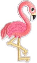 Flamingo Strijk Embleem Applicatie Patch 4.5 cm / 7 cm / Roze Geel