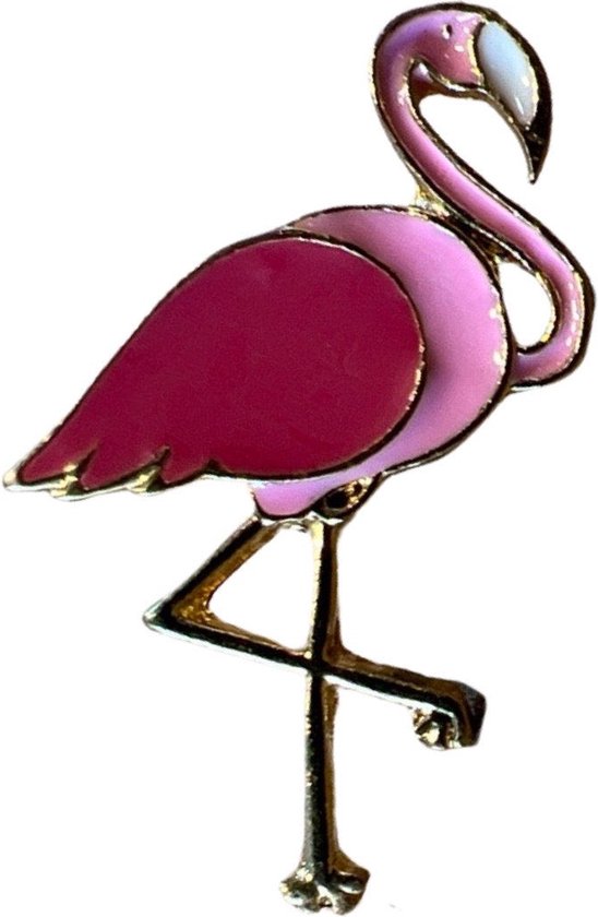 Roze Flamingo Op Een Poot Emaille Pin 1.8 cm / 3 cm / Roze