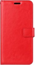 LuxeBass Hoesje geschikt voor Motorola G6 Play / E5 - Bookcase Rood - portemonnee hoesje - telefoonhoes - gsm hoes - telefoonhoesjes