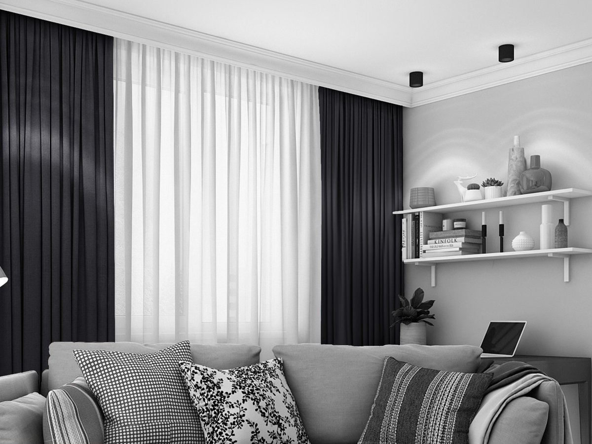 Maroyathome LEMONI - Gordijn - Verduisterend - met Plooiband - kant en klaar - 150 x 250 cm - 150 cm breedte en 250 cm lengte - Antraciet - 1 Stuk
