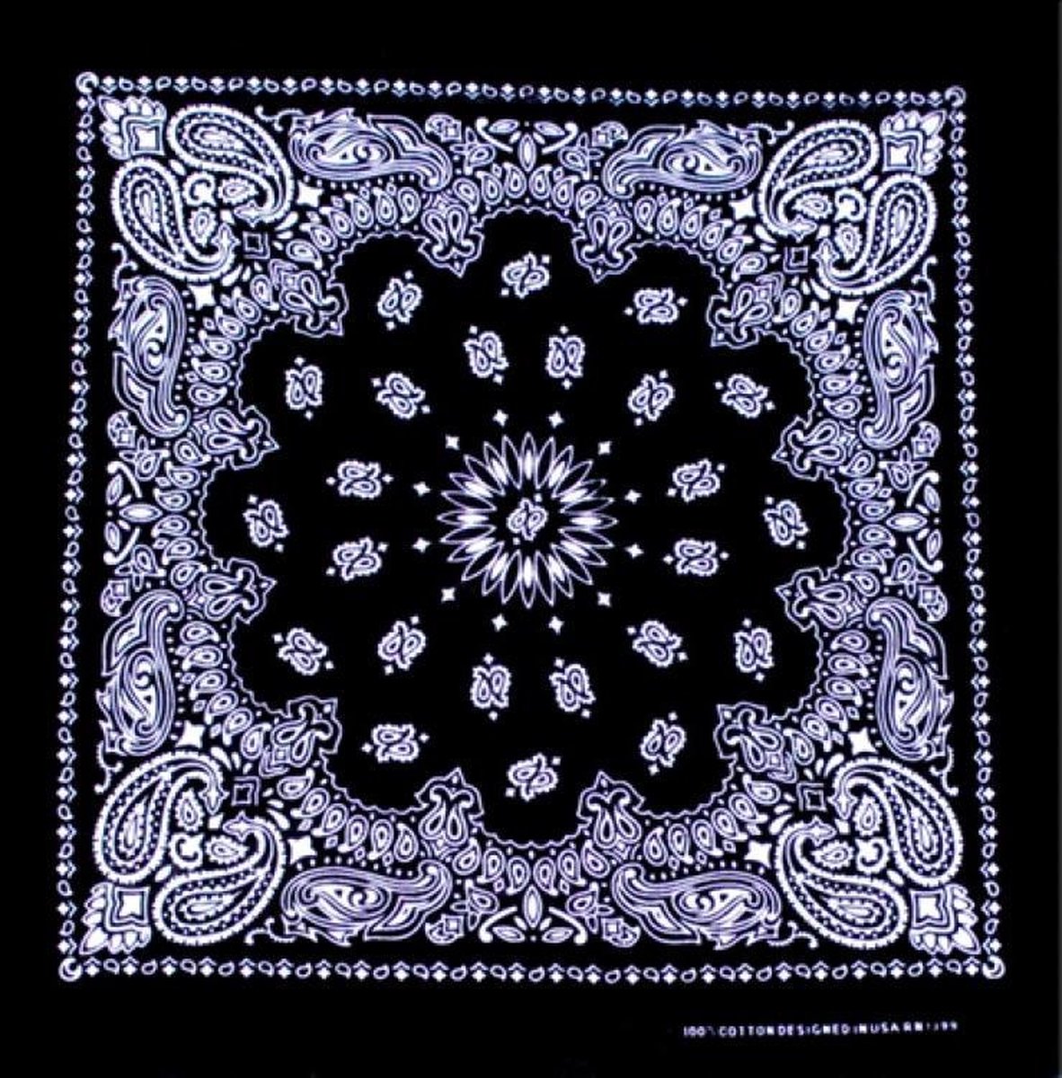Bandana bloem Zwart