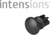 Intensions eindknop roede -20mm - mat zwart - 2 stuks