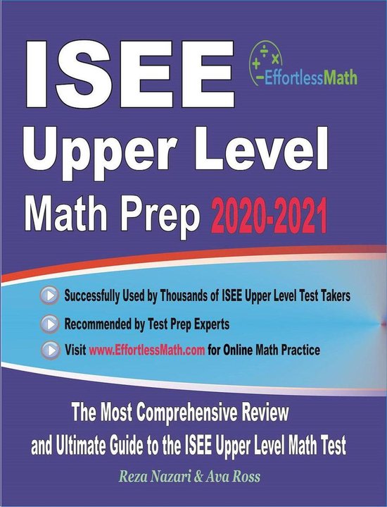 ISEE Upper Level Math Prep 2020-2021 - cover