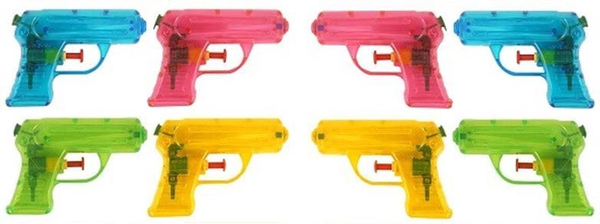 8 Mini Waterpistolen | Mini Waterpistooltjes | Waterguns | Verschillende Kleuren | Party