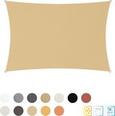 Rechthoekige luifel van Lumaland incl. spankoorden|polyester met dubbele pu-laag | Rechthoekig 3 x 4 Meter | 160 g/m² - zandkleur