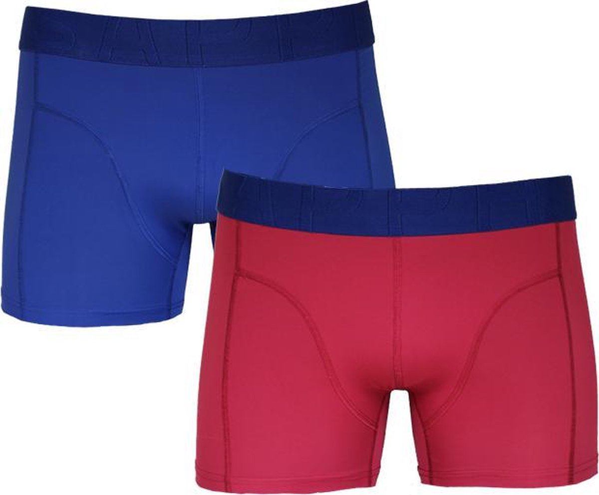 Sapph Boxershort Heren - Vince- Microvezel - 2pack - Blauw/Fuchia - S