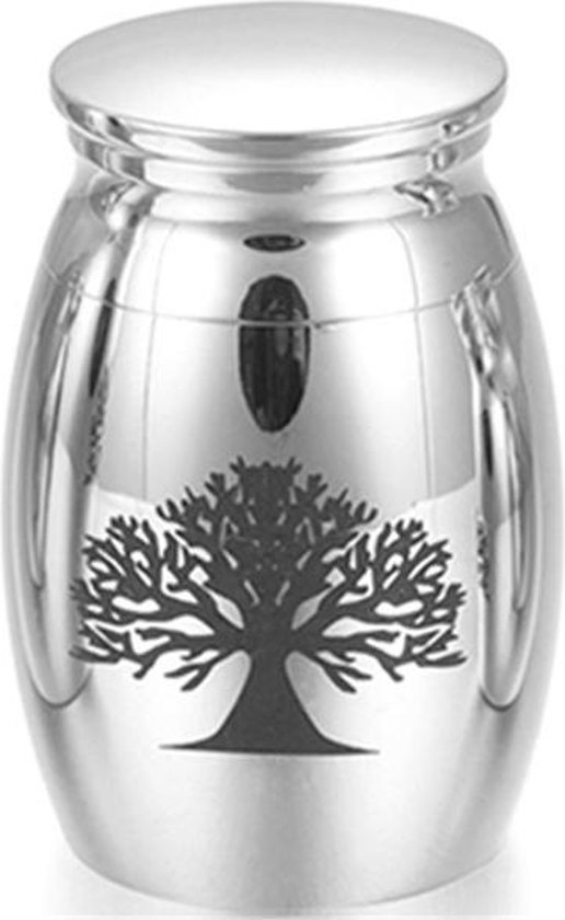 Mini urne argentée avec symbole Lifetree