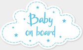 Sticker Baby on board - 20x12cm - Blauw