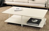Wit gepoederlakte metalen salontafel met wit blad in MDF  60x110 cm - DL17-JAZZY-L-WT