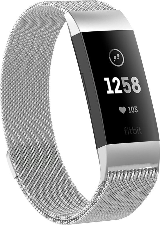 Fitbit Charge 4 Milanese Horloge Bandje Zilver (Medium) 2020 met  magneetsluiting -... | bol.com