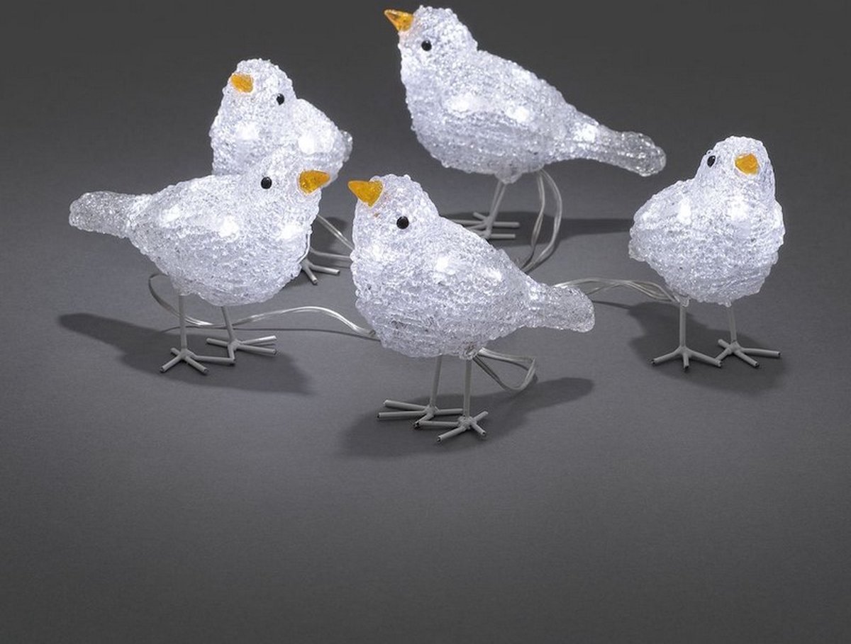 Konstsmide Vogel - 3D kerstfiguur - Transparant - 10cm hoog - IP44