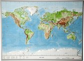 Wereldkaart met reliëf 77 x 57 x 4,5 cm