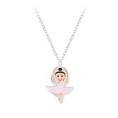 Joy|S - Zilveren danseres ballerina hanger met ketting 36 cm + 5 Cm