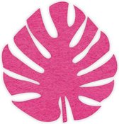 Monstera blad vilt onderzetter - Fuchsia - 6 stuks - Ø 9,5 cm Rond - Glas onderzetter - Cadeau - Woondecoratie - Woonkamer - Tafelbescherming - Onderzetters Voor Glazen - Keukenbenodigdheden - Woonaccessoires - Tafelaccessoires