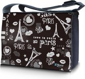 Sleevy 15.6 laptoptas / messenger tas Love Paris - laptoptas - schooltas