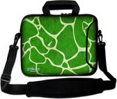 Sleevy 17,3 laptoptas groene giraffe print